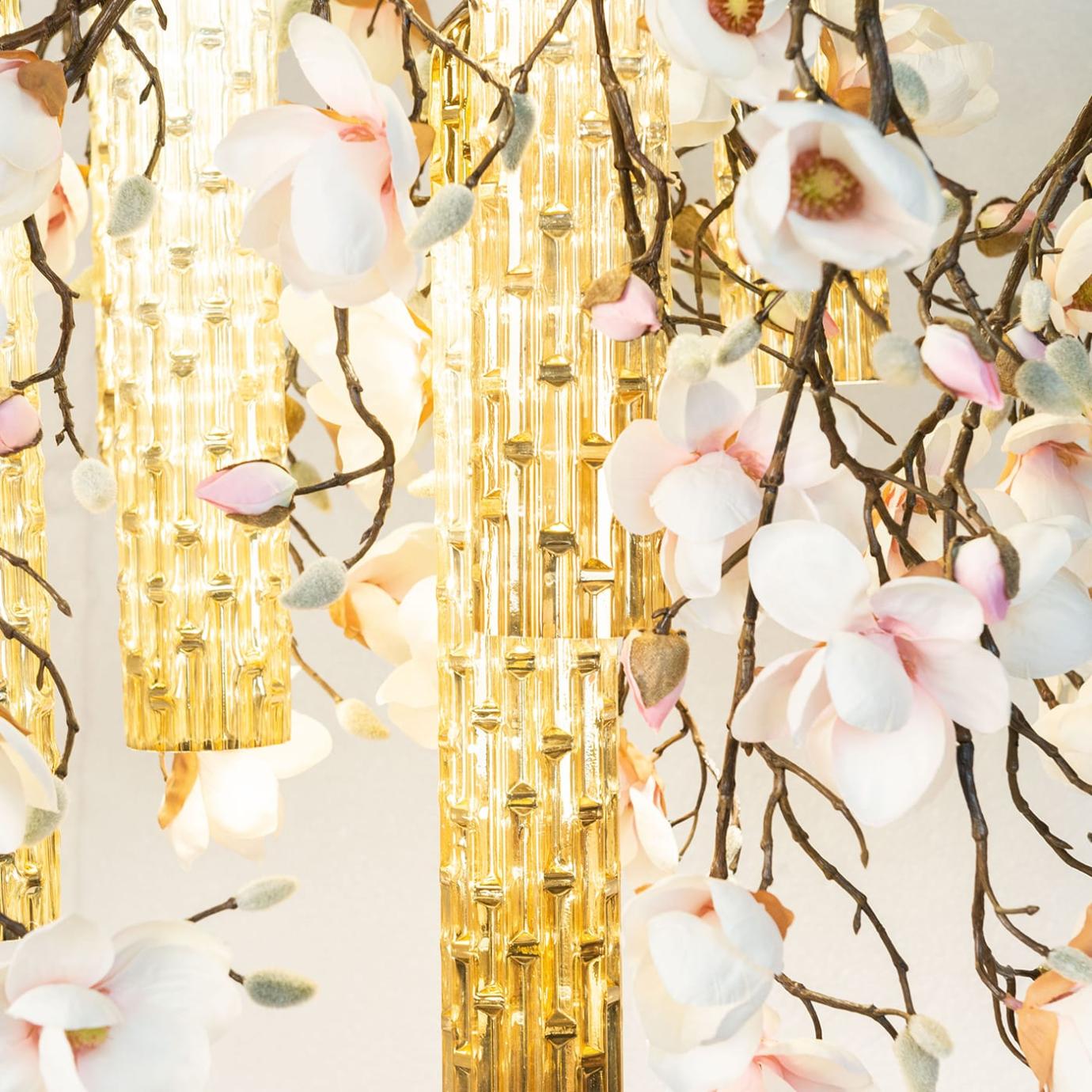 Lampadario Magnolia Bianco Oro