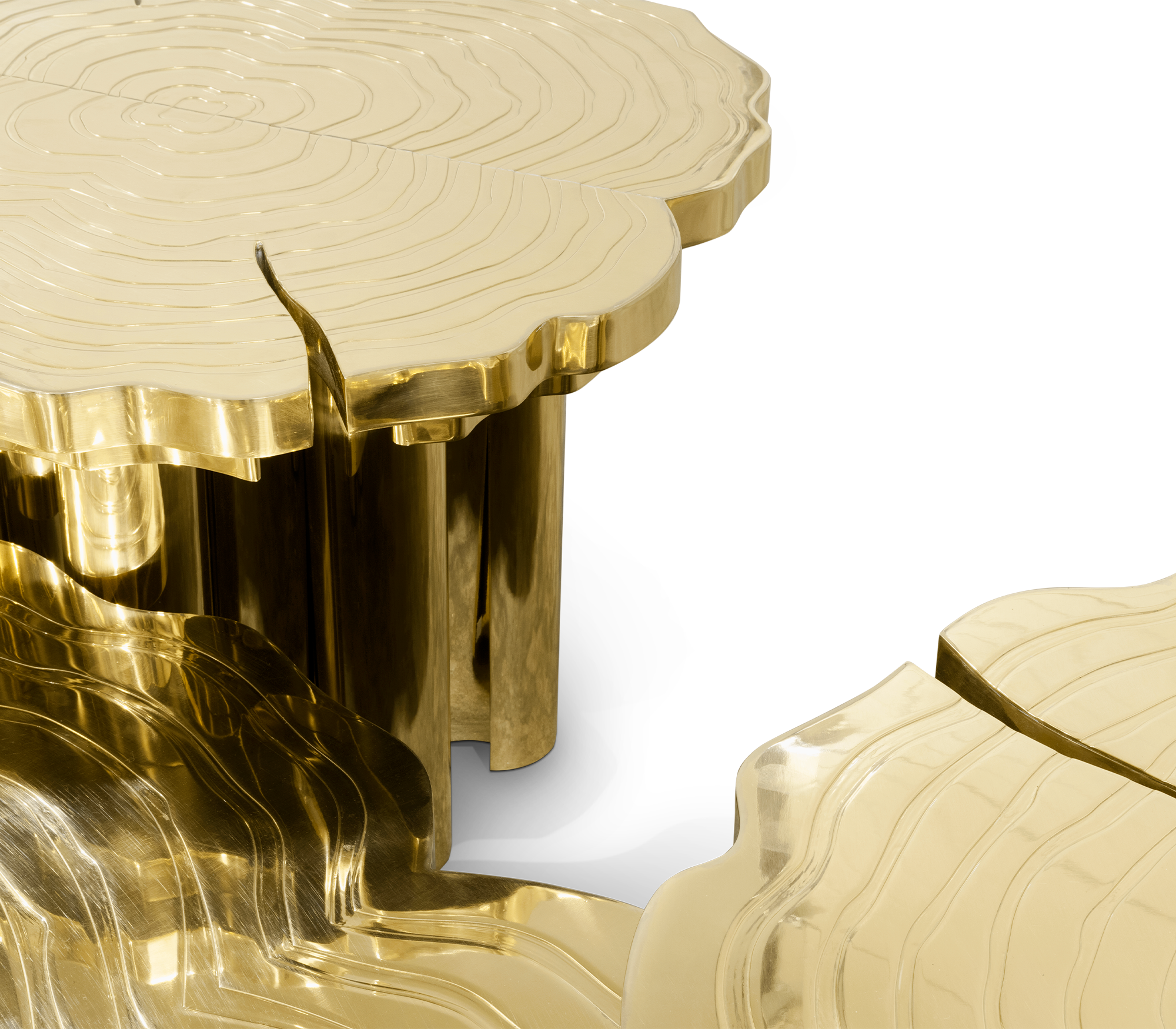 Set Tavolini da Caffè Fortuna Oro (3 Pezzi)