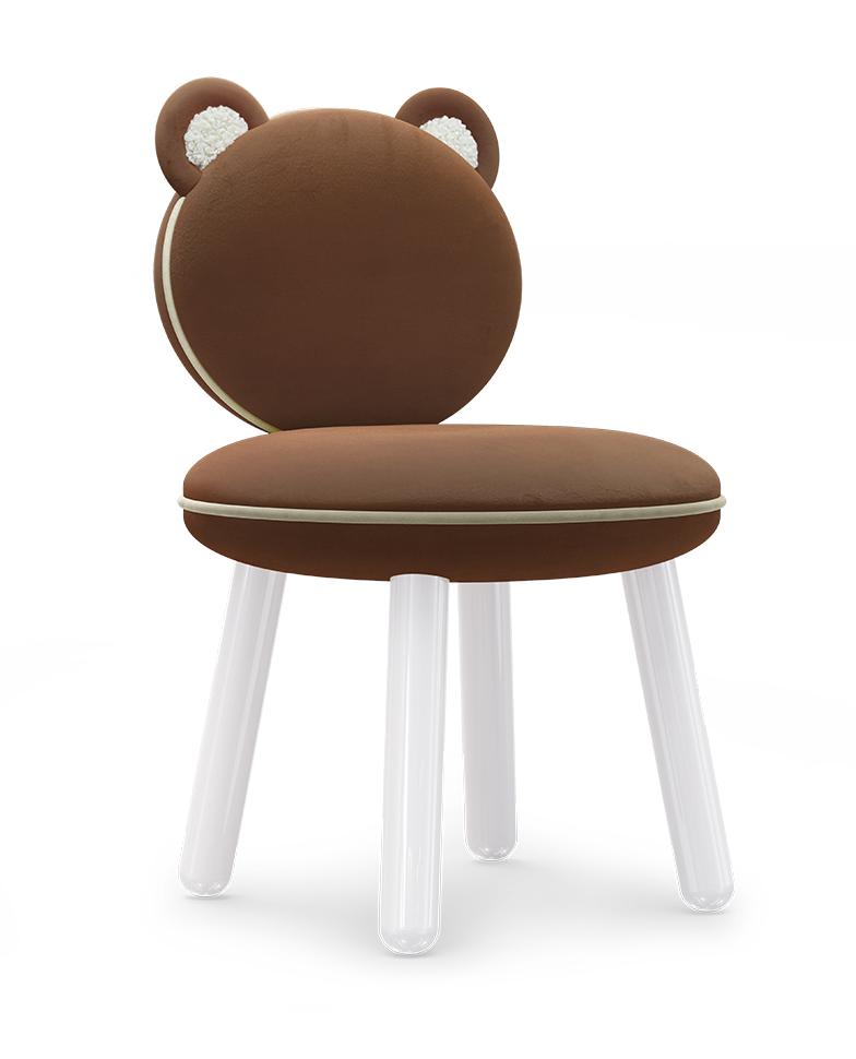 Sedia Per Bambini Fluffy Bear Brown