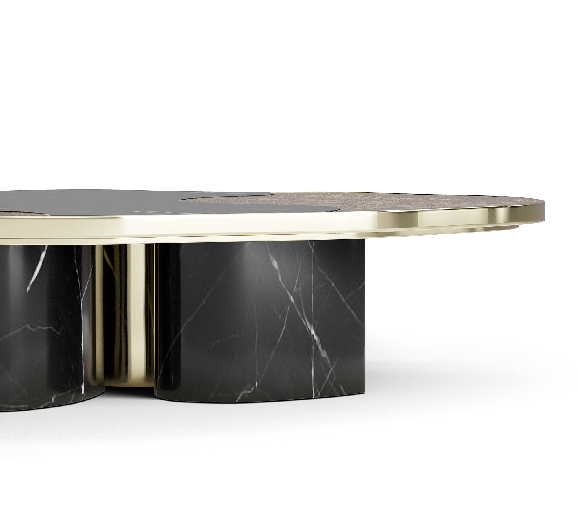 Set Tavoli Athena in Marmo Nero e Oro