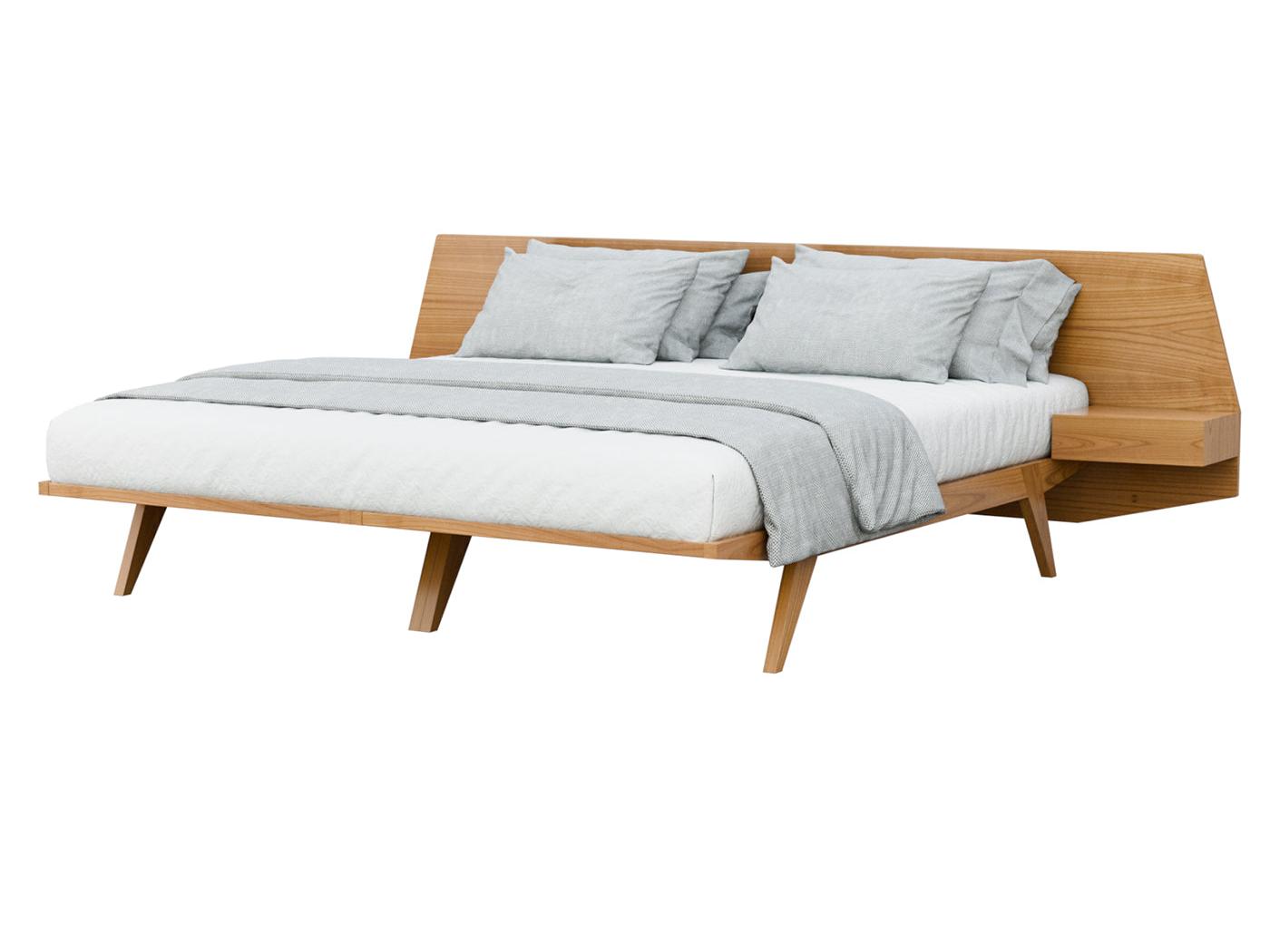 Letto in Ciliegio con Comodini