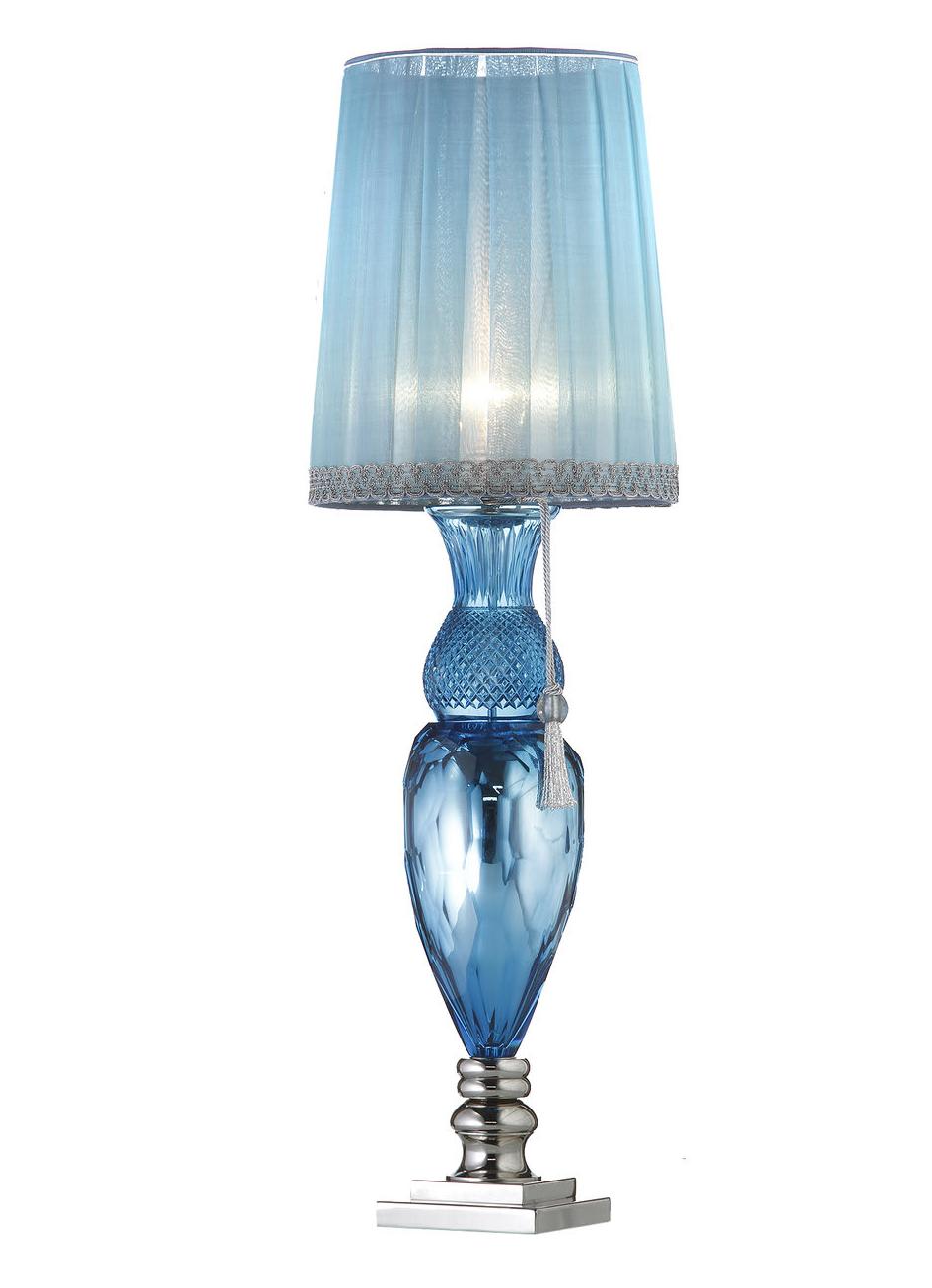 Lampada da Tavolo Florentine in Cristallo Blu