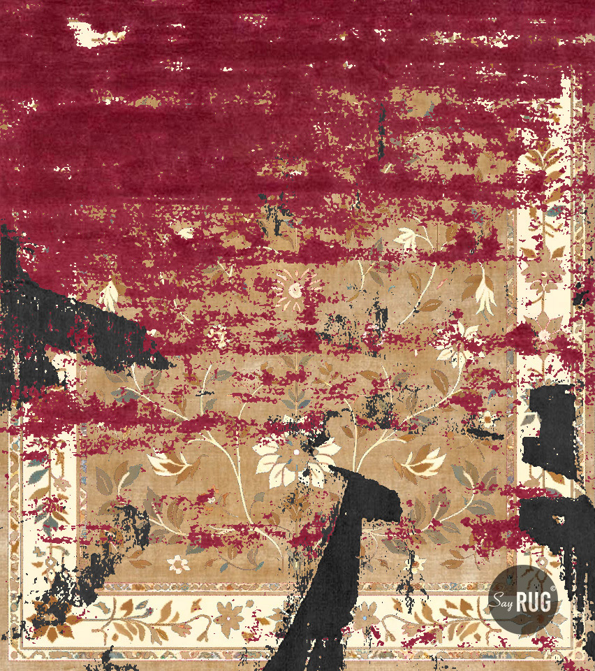 Tappeto Chennai Bordeaux/Beige