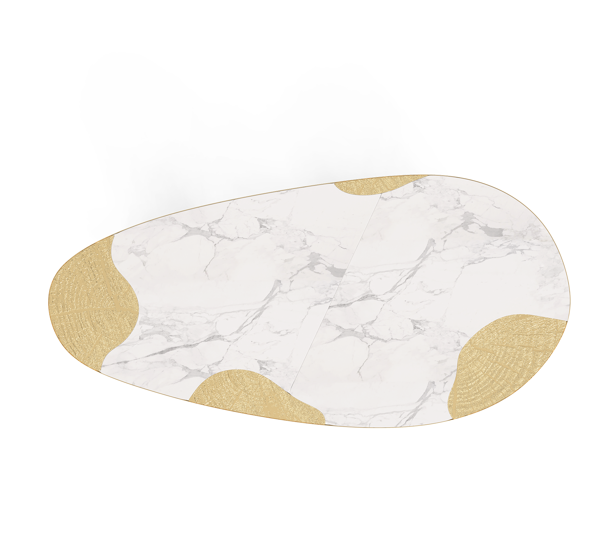 Tavolo da Pranzo Athena in Marmo Carrara e Oro