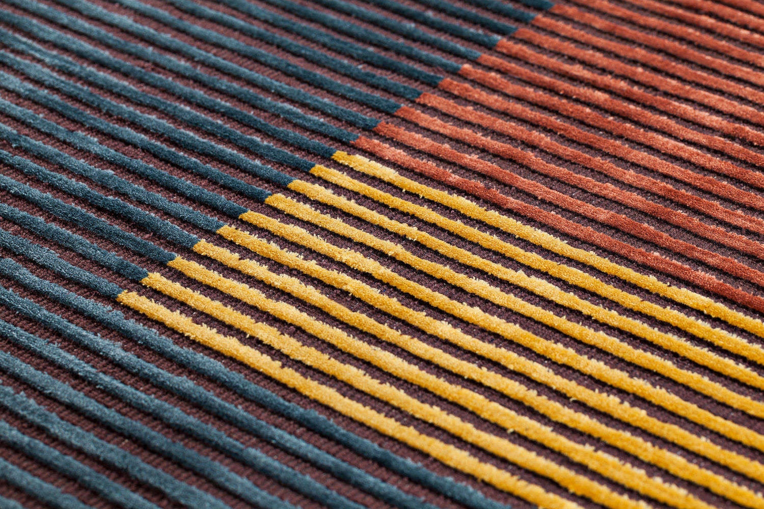Tappeto Viscosa Righe Multicolore