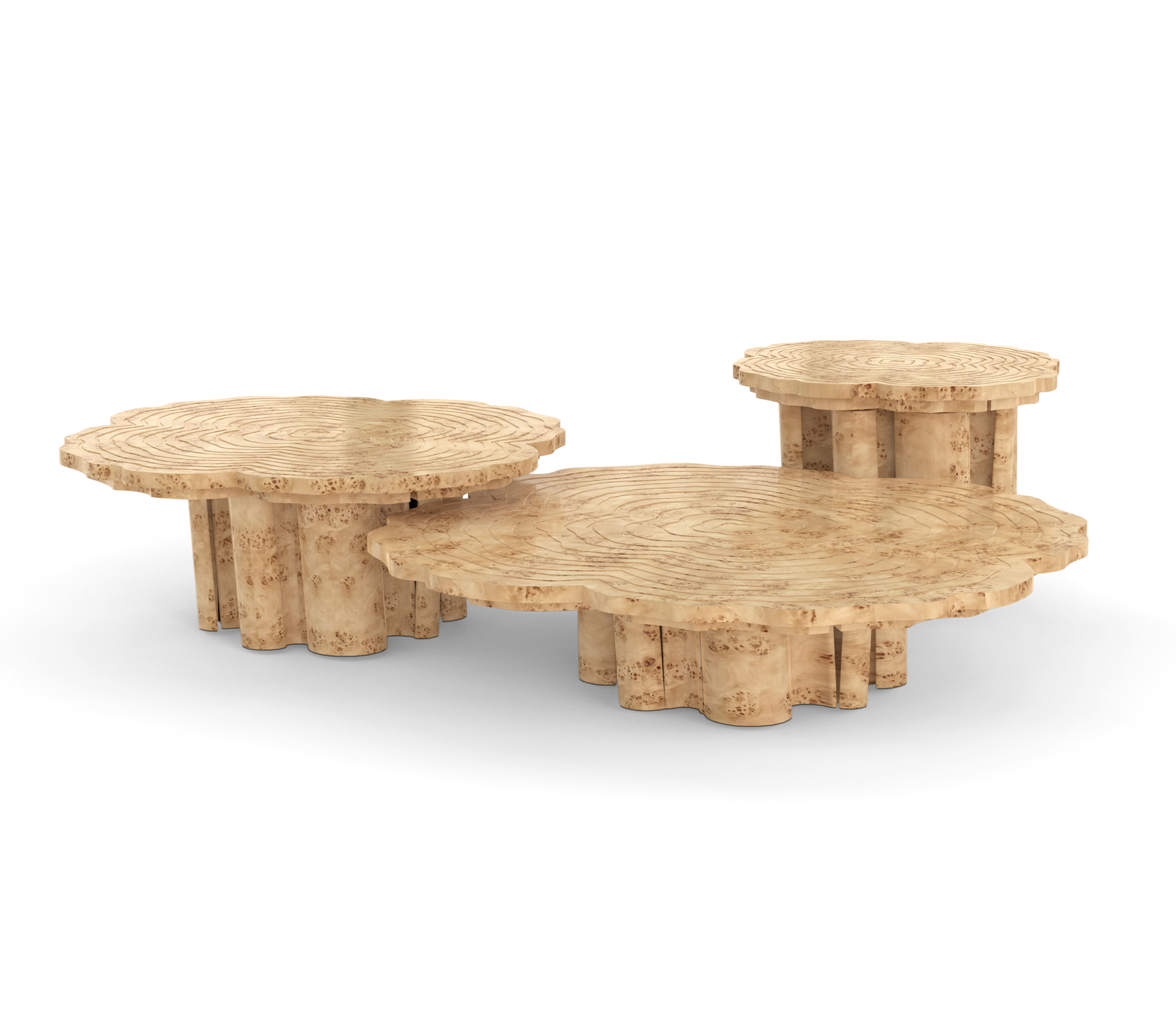 Set Tavolini da Caffè Fortuna Pioppo (3 Pezzi)