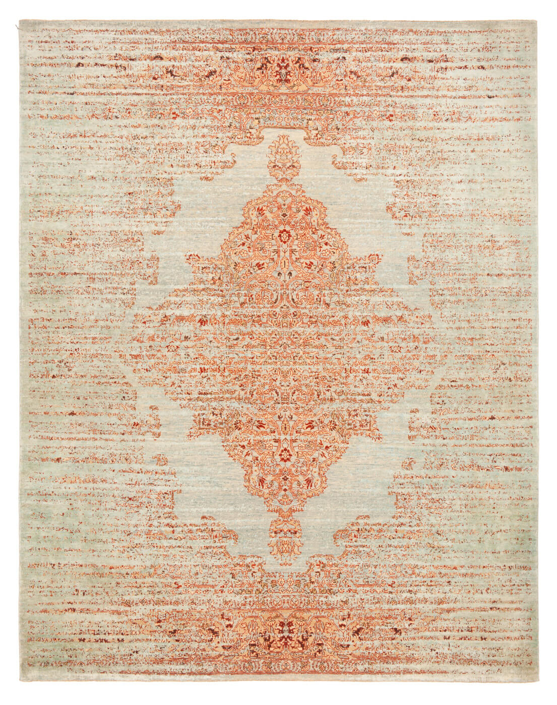 Tappeto Tabriz Stomped Blu Azzurro Seta