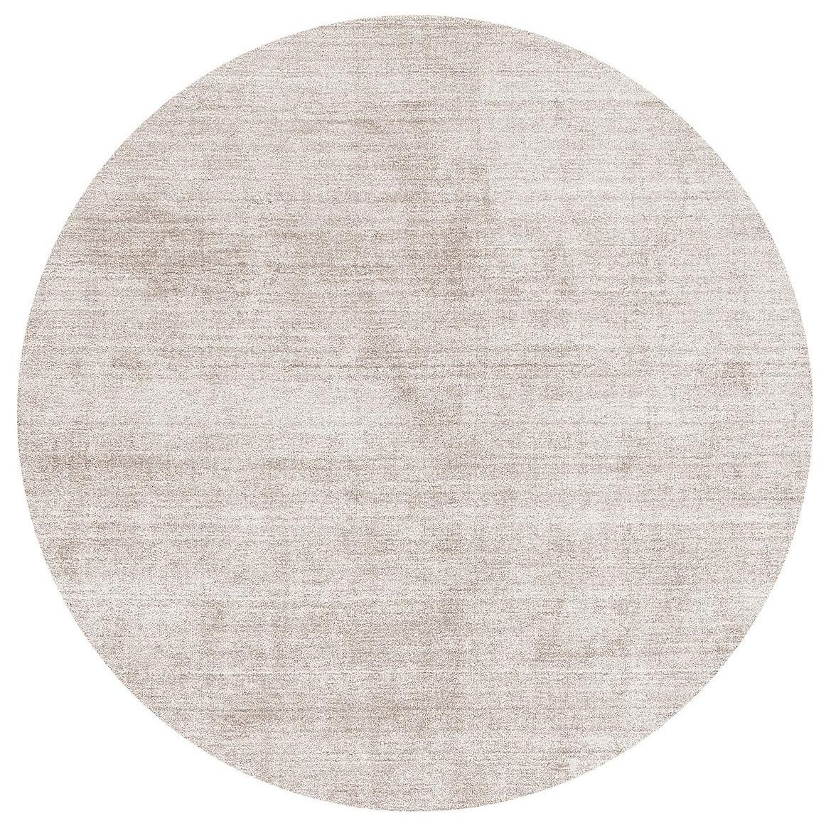 Tappeto Seta Bambù Bianco Rotondo