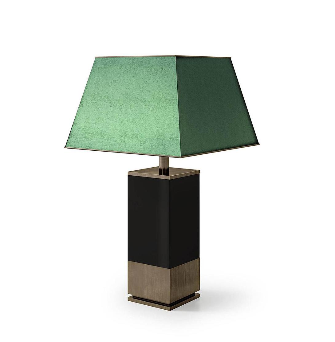 Lampada da Tavolo Grande Moderna con Base in Bronzo