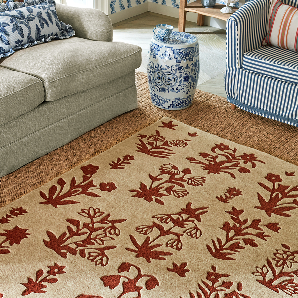 Tappeto Woodland Glade Lino/Ruggine Bruciato