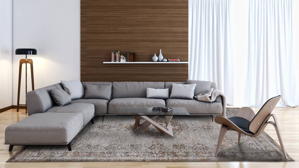 Tappeto Stile Vintage Grigio Ebano 8257