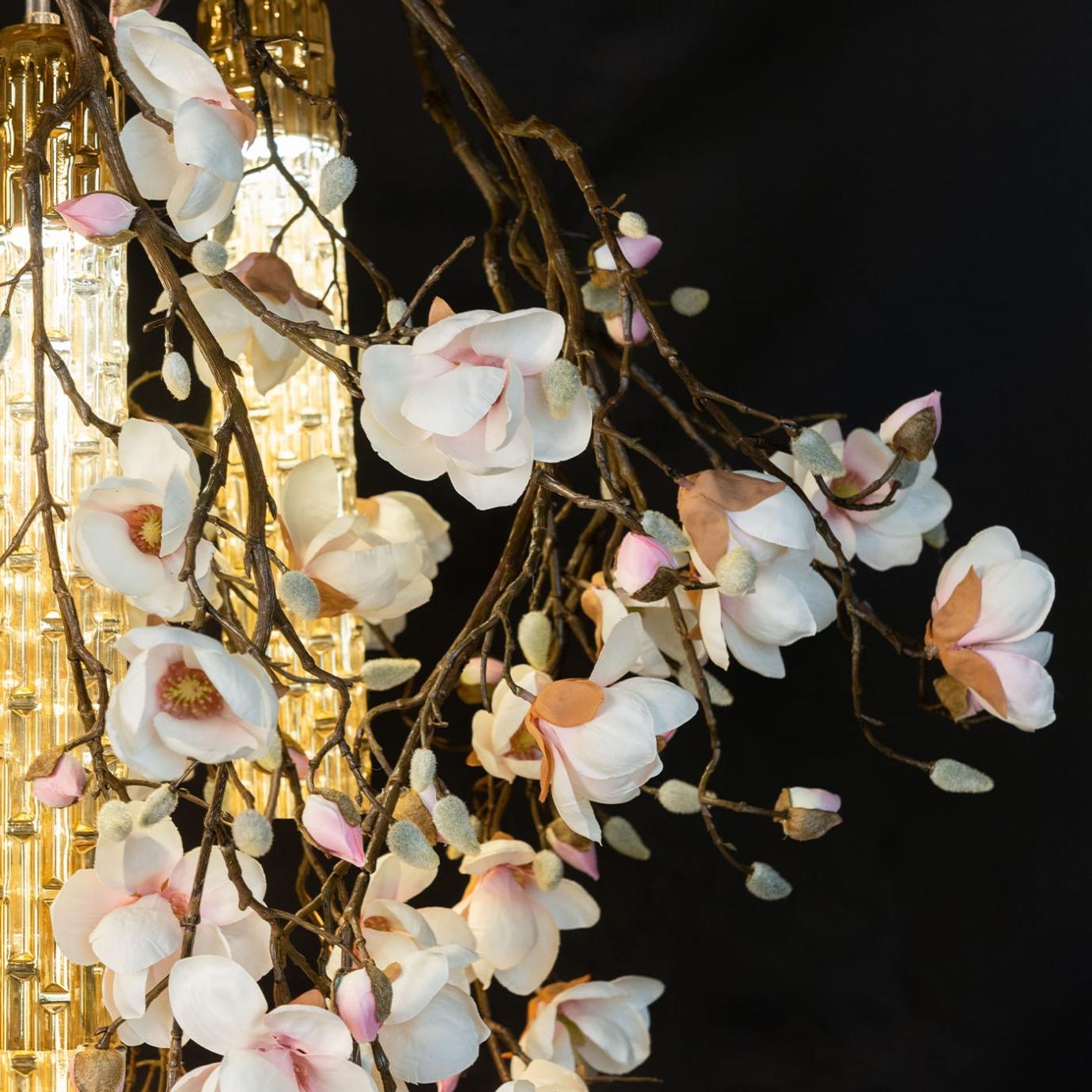 Lampadario Magnolia Bianco Oro