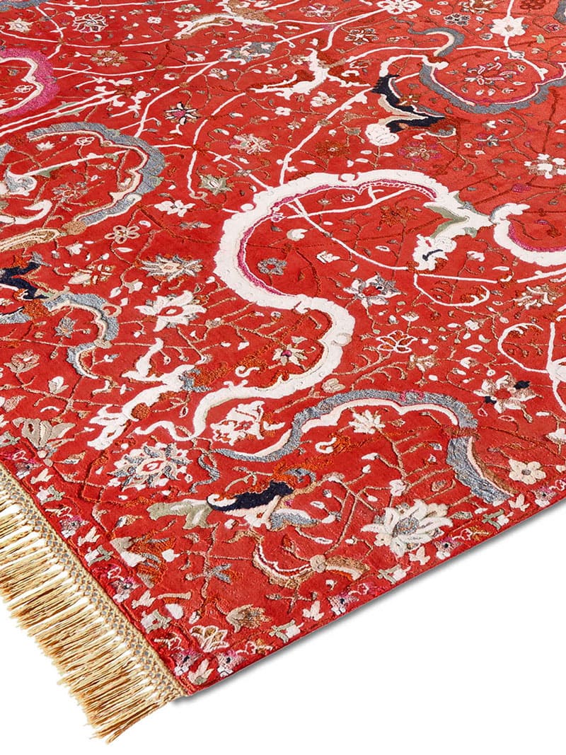 Tappeto Lusso Tabriz Rosso