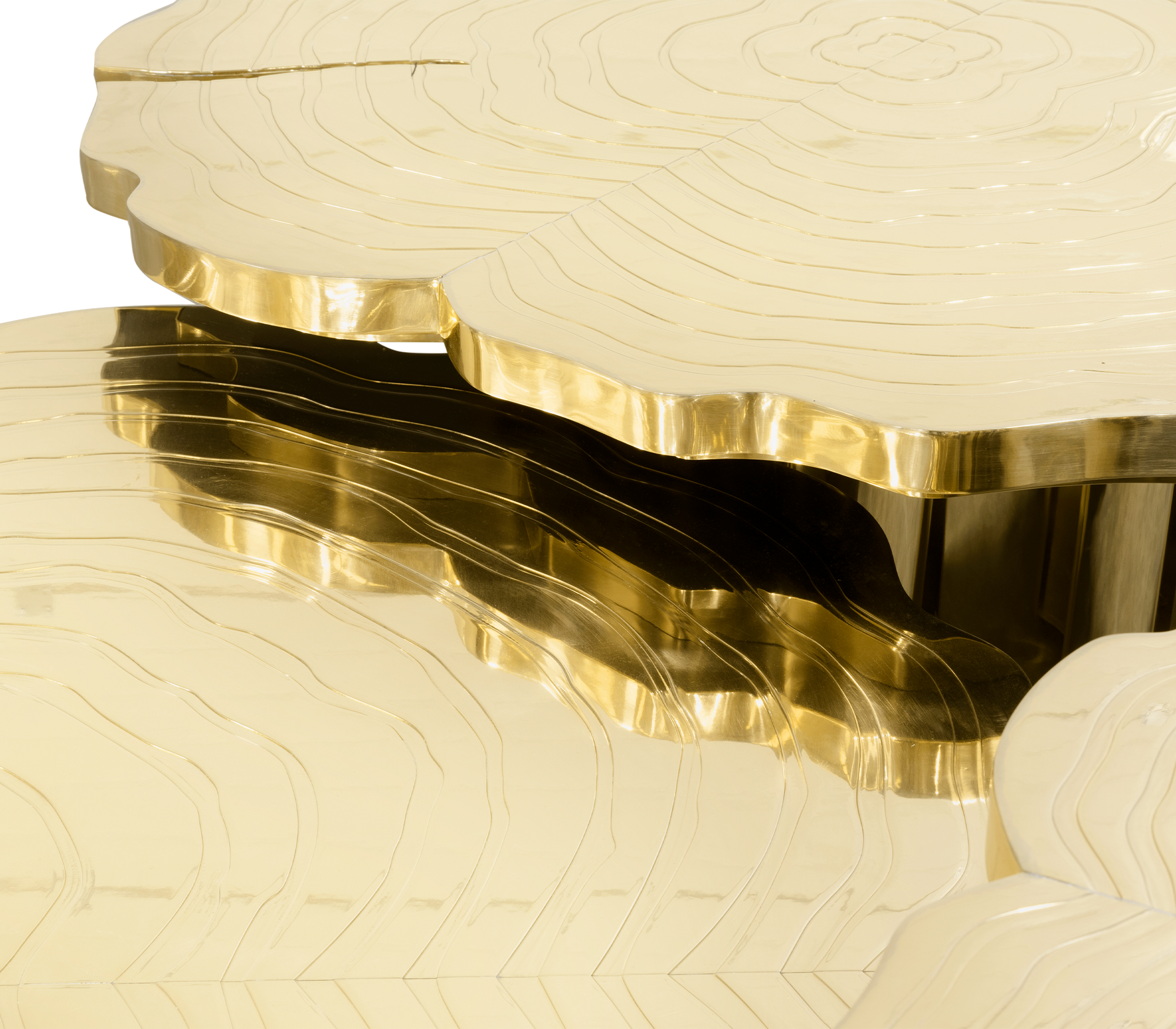 Set Tavolini da Caffè Fortuna Oro (3 Pezzi)