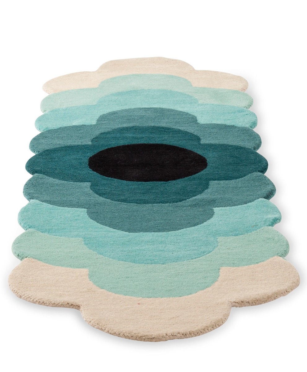 Tappeto Optical Flower Teal
