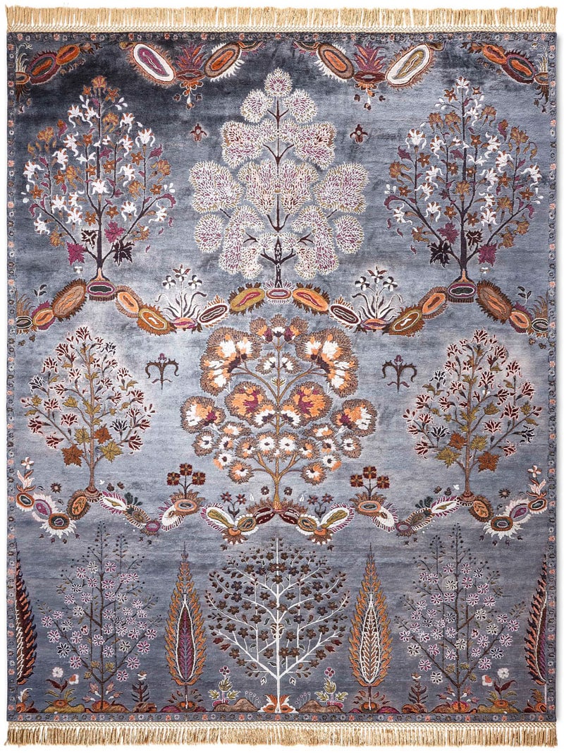Tappeto Lusso Mughal Antracite