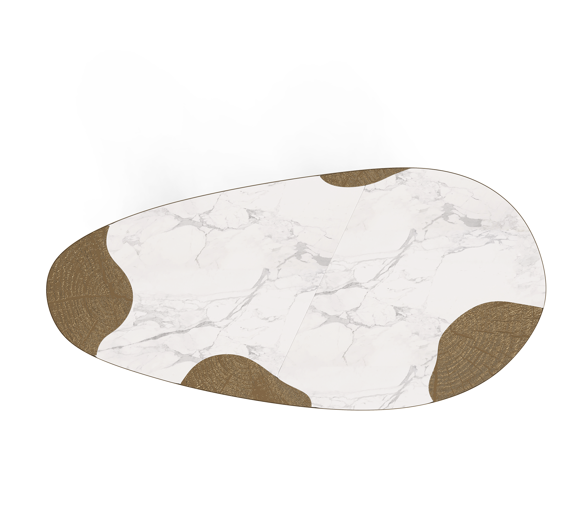 Tavolo da Pranzo Athena in Marmo Carrara e Patina