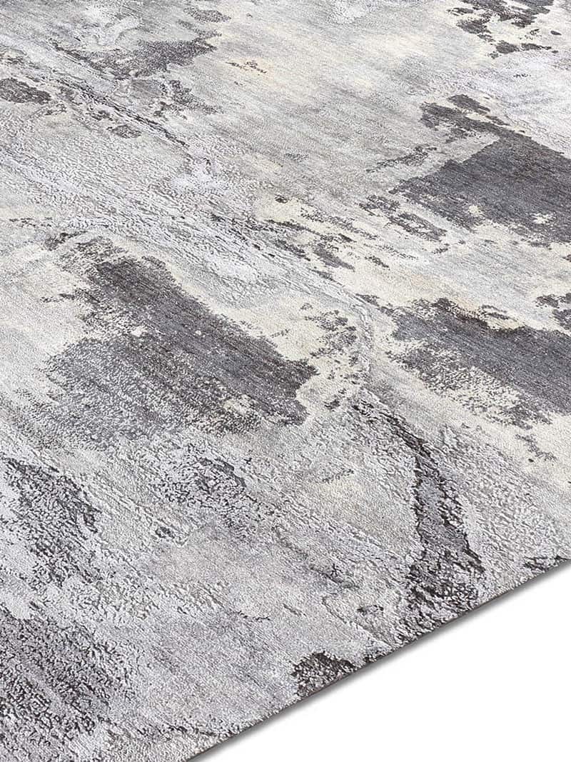 Tappeto Annodato Grigio Chiaro