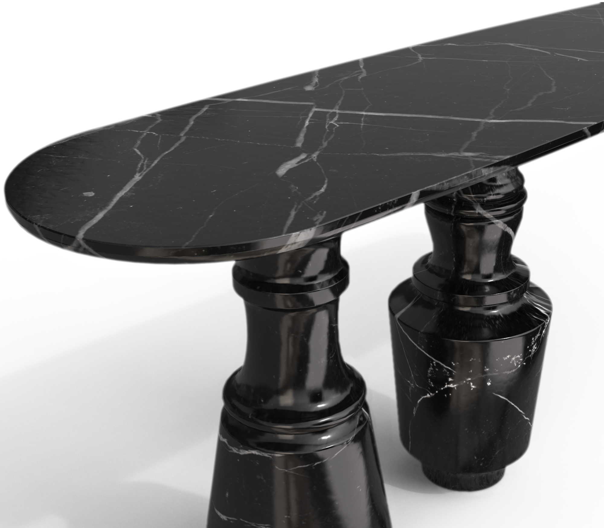 Consolle in Marmo Nero Marquina Obsidian
