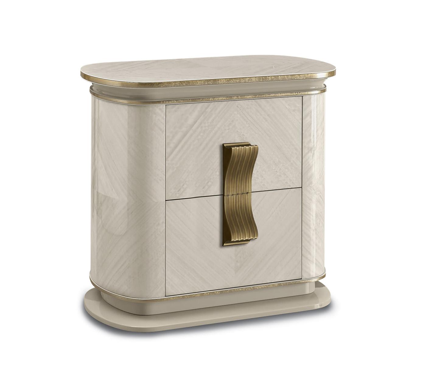 Comodino Bianco / Oro Dilan