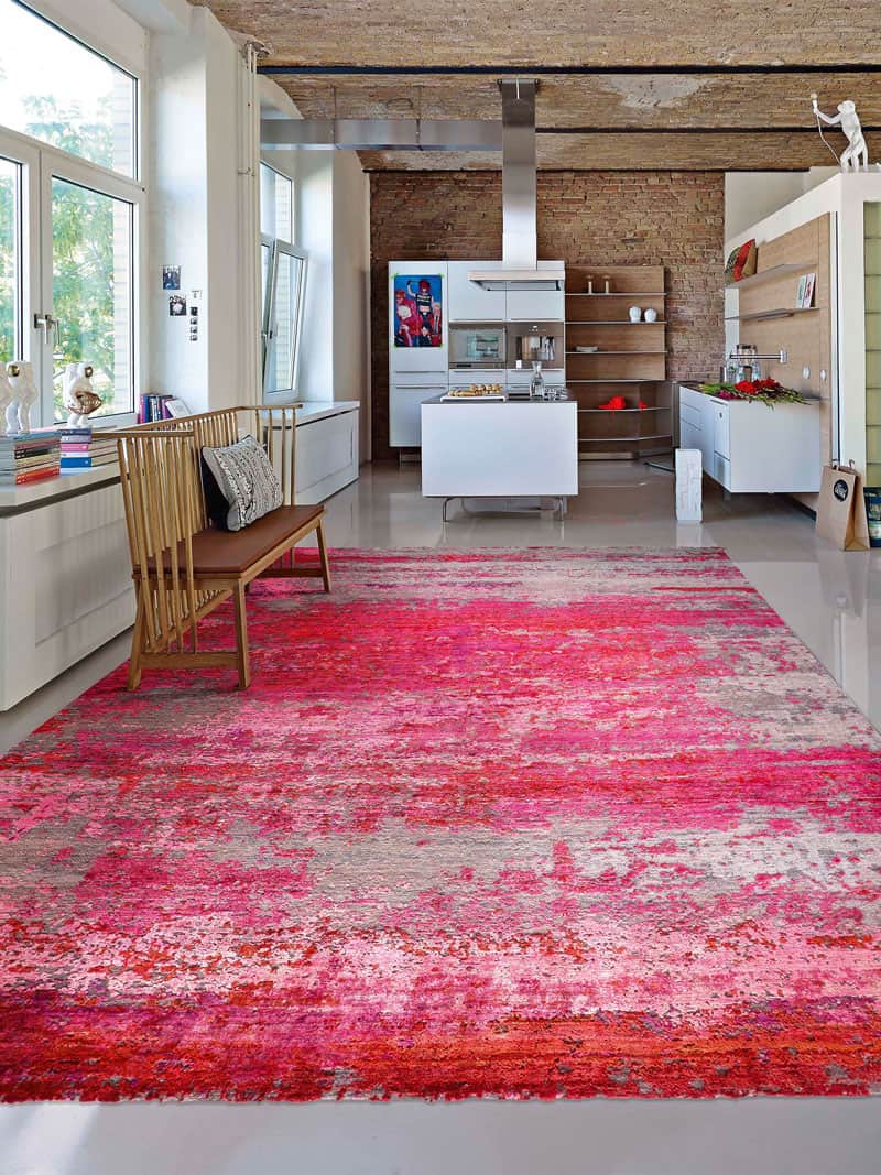 Tappeto Lusso Fatto a Mano Rosa