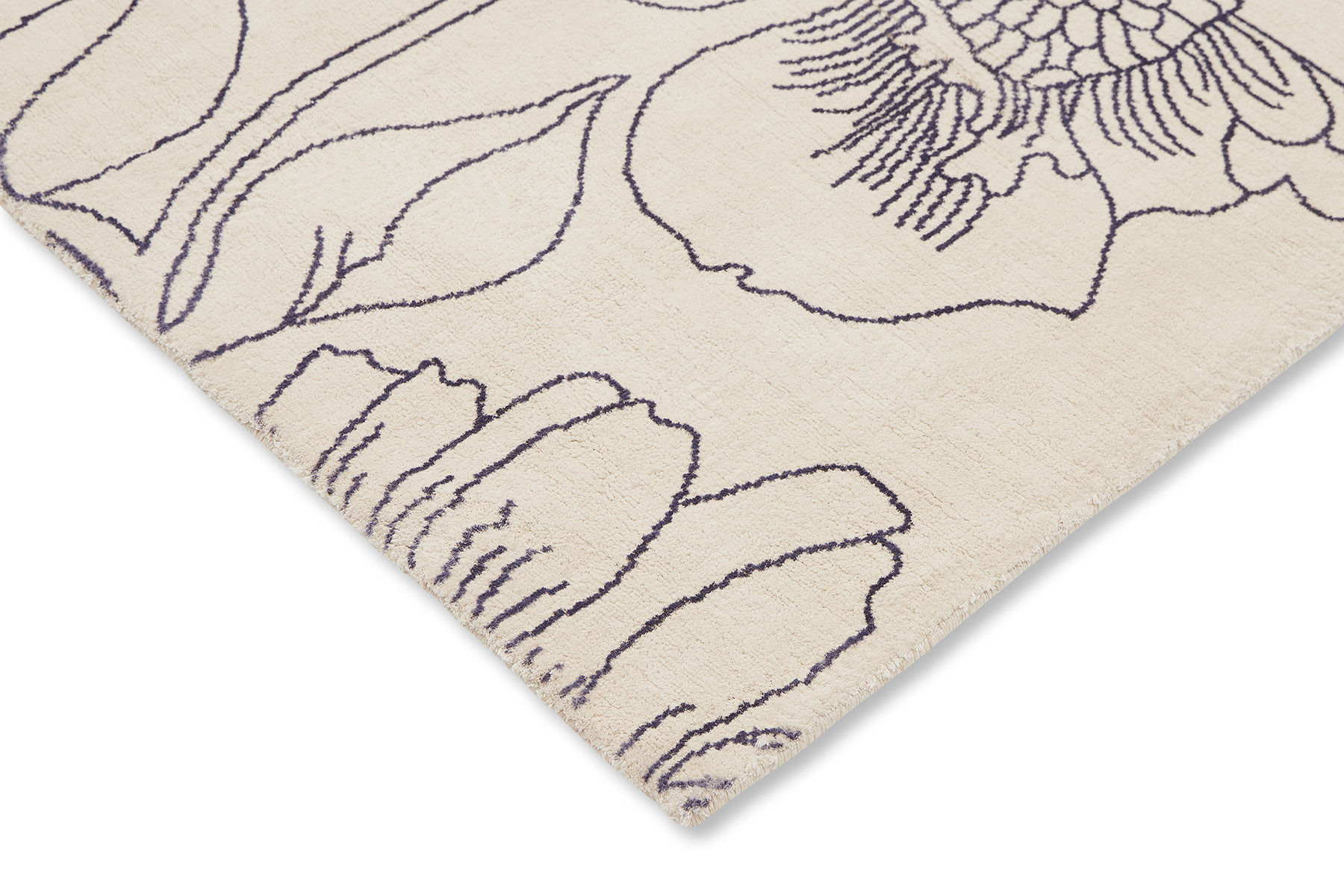 Tappeto Linear Floral Blu