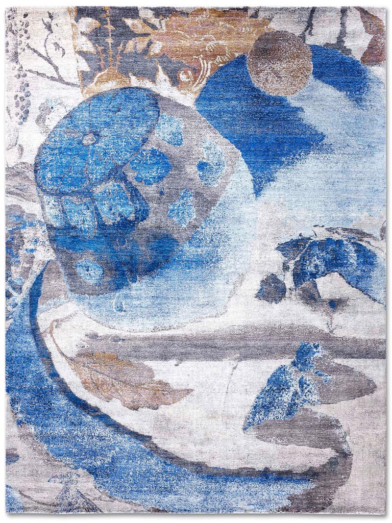 Tappeto Tessuto Blu/Limone | Misura: 305 x 427 cm