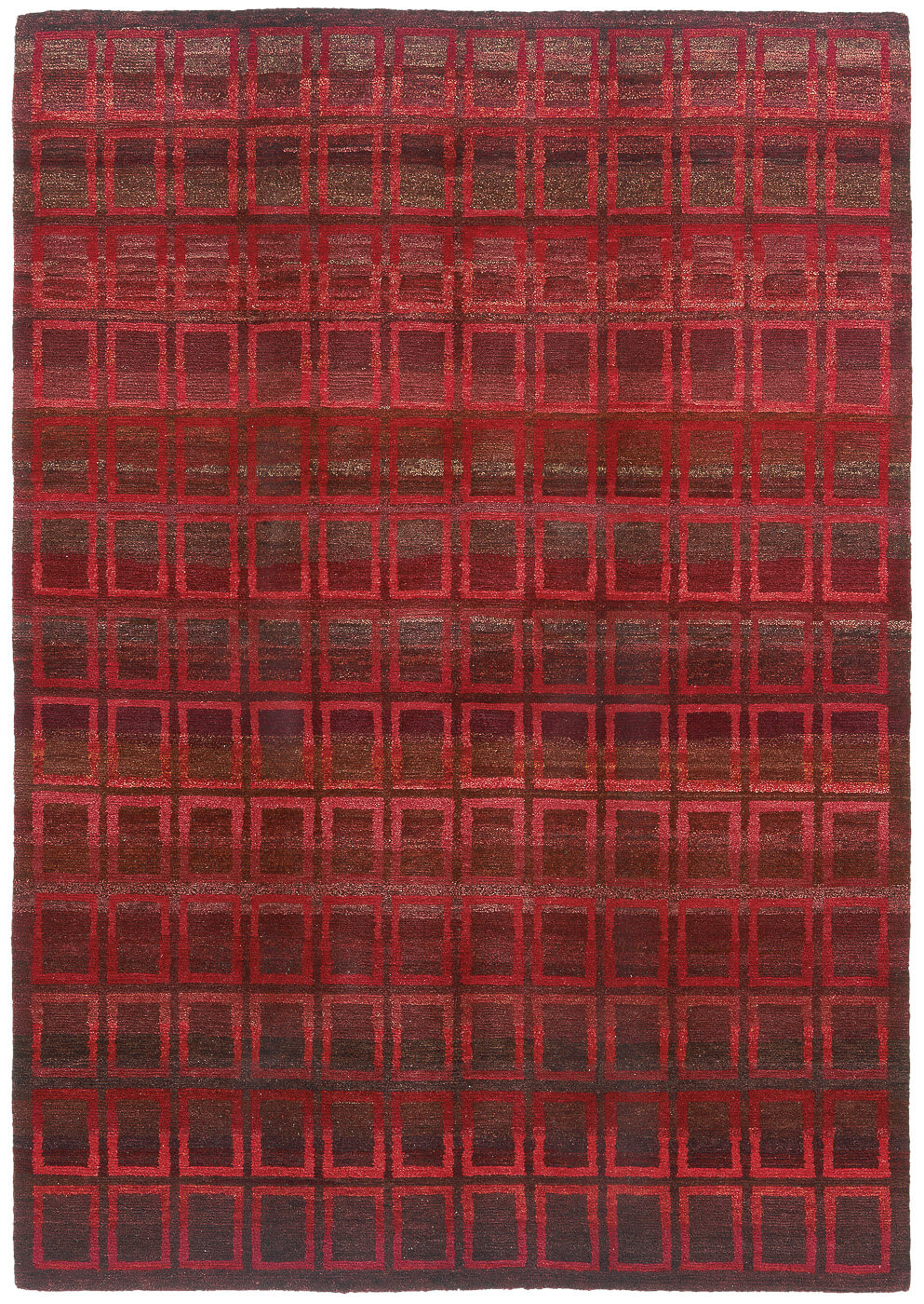 Tappeto Gamba Zar Gunti Rosso Scuro