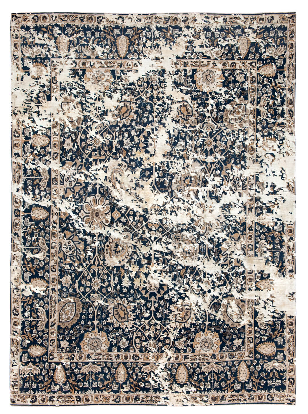 Tappeto Tabriz Sky Nero Beige Seta