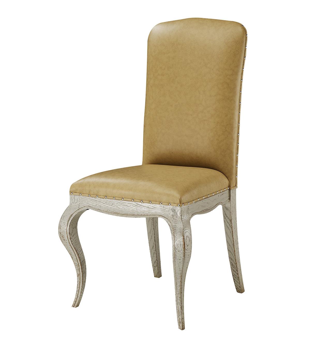 Sedia Imbottita in Pelle Beige