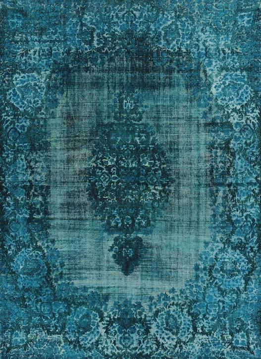 Tappeto Vintage Turchese Scuro