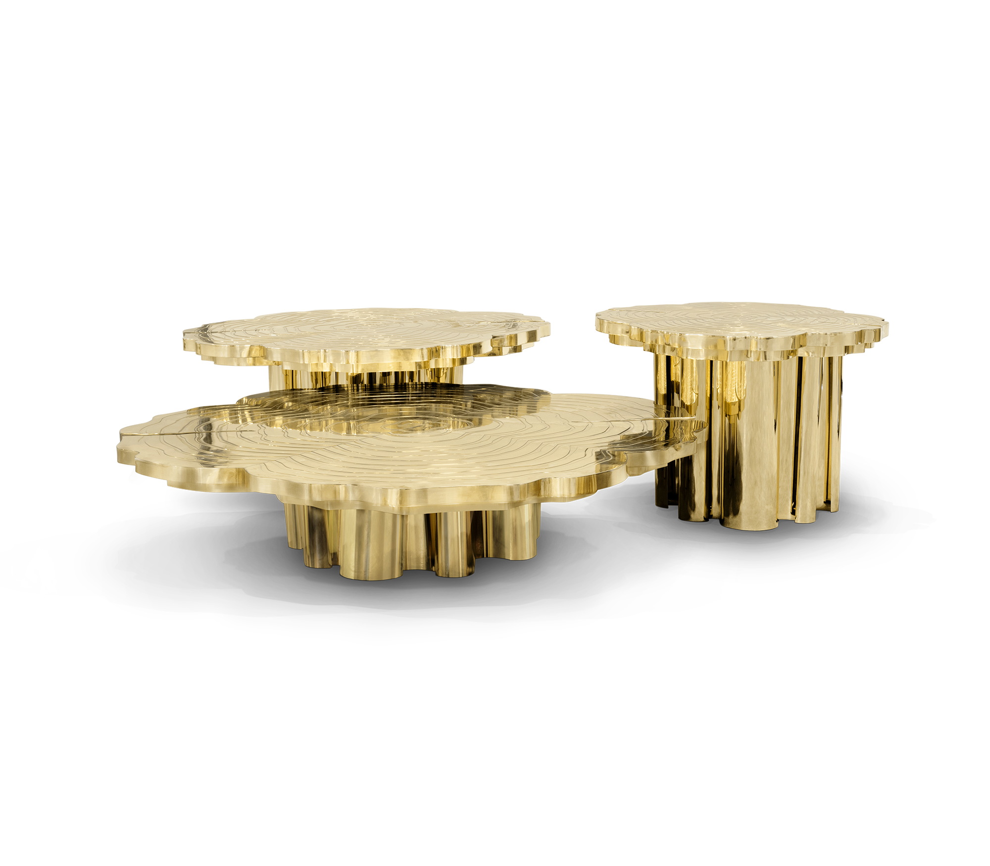 Set Tavolini da Caffè Fortuna Oro (3 Pezzi)