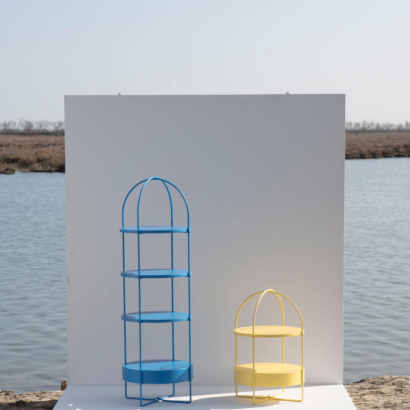 Libreria Laccata Blu