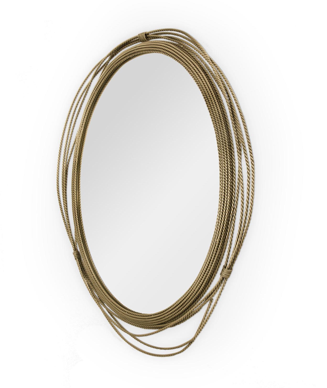 Specchio da Parete Rotondo in Ottone
