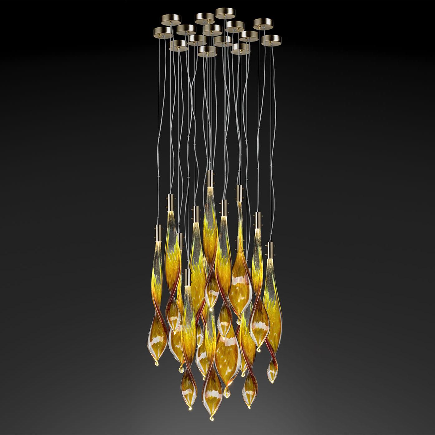 Pendente Murano con Foglie a 14 Luci