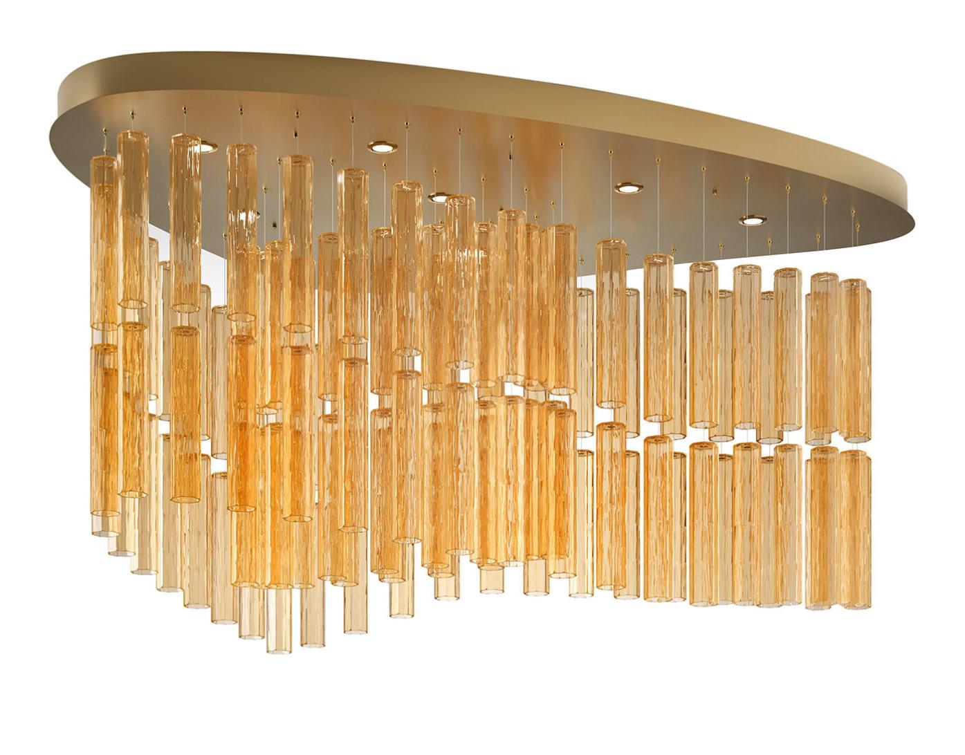 Lampadario a Cascata in Vetro di Murano