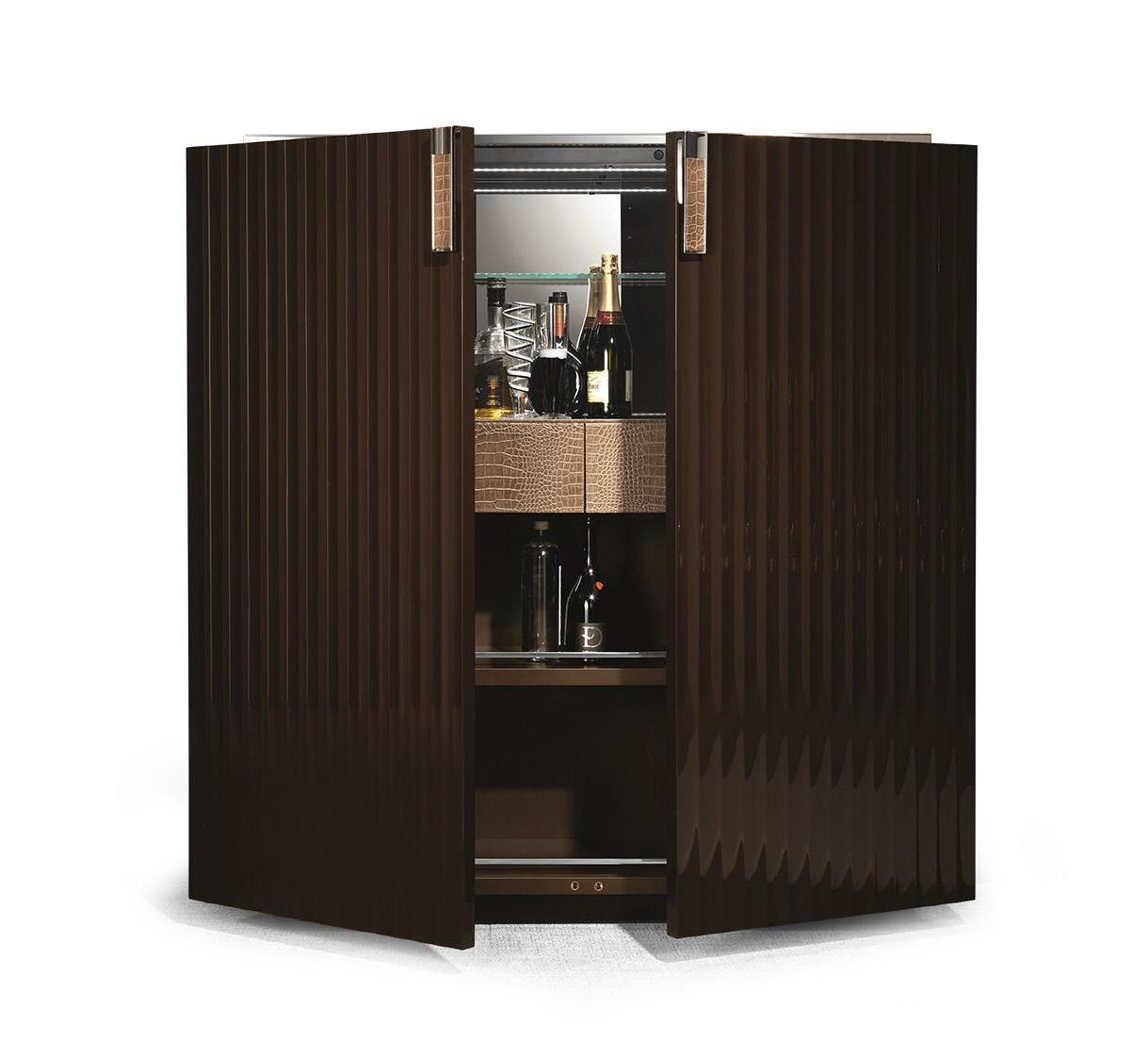 Mobile Bar 2 Ante Pelle/Cromo