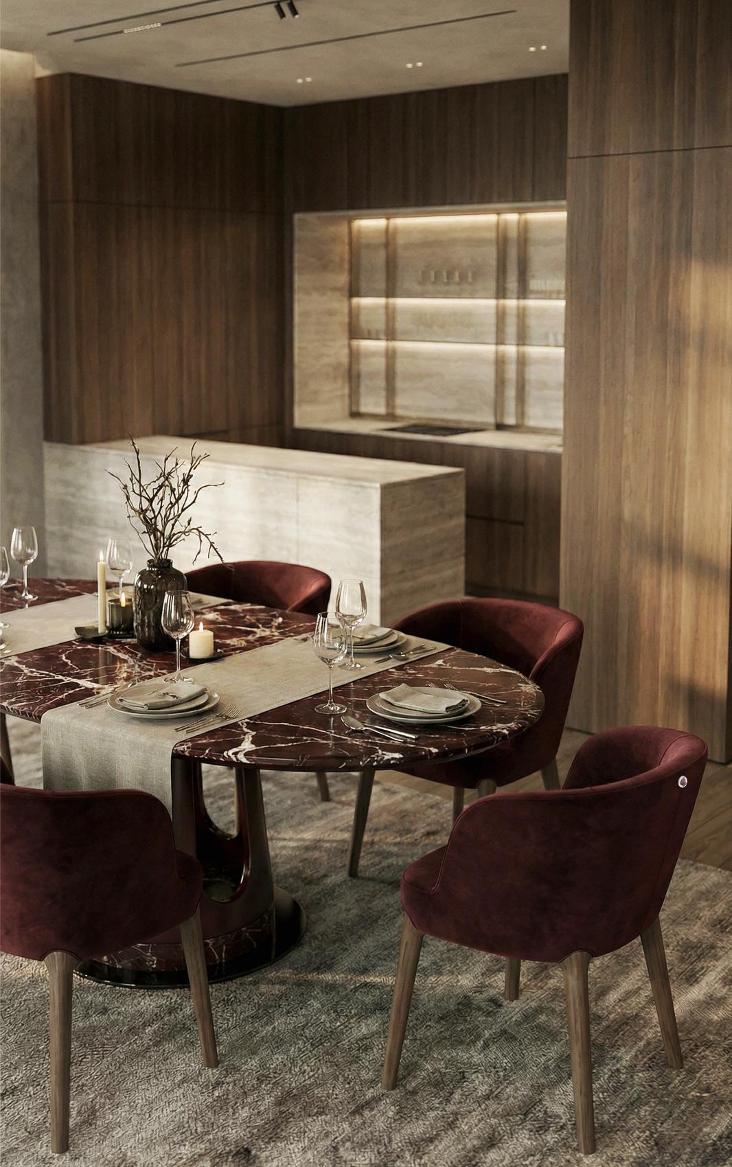 Tavolo da Pranzo Ovale Aura in Marmo