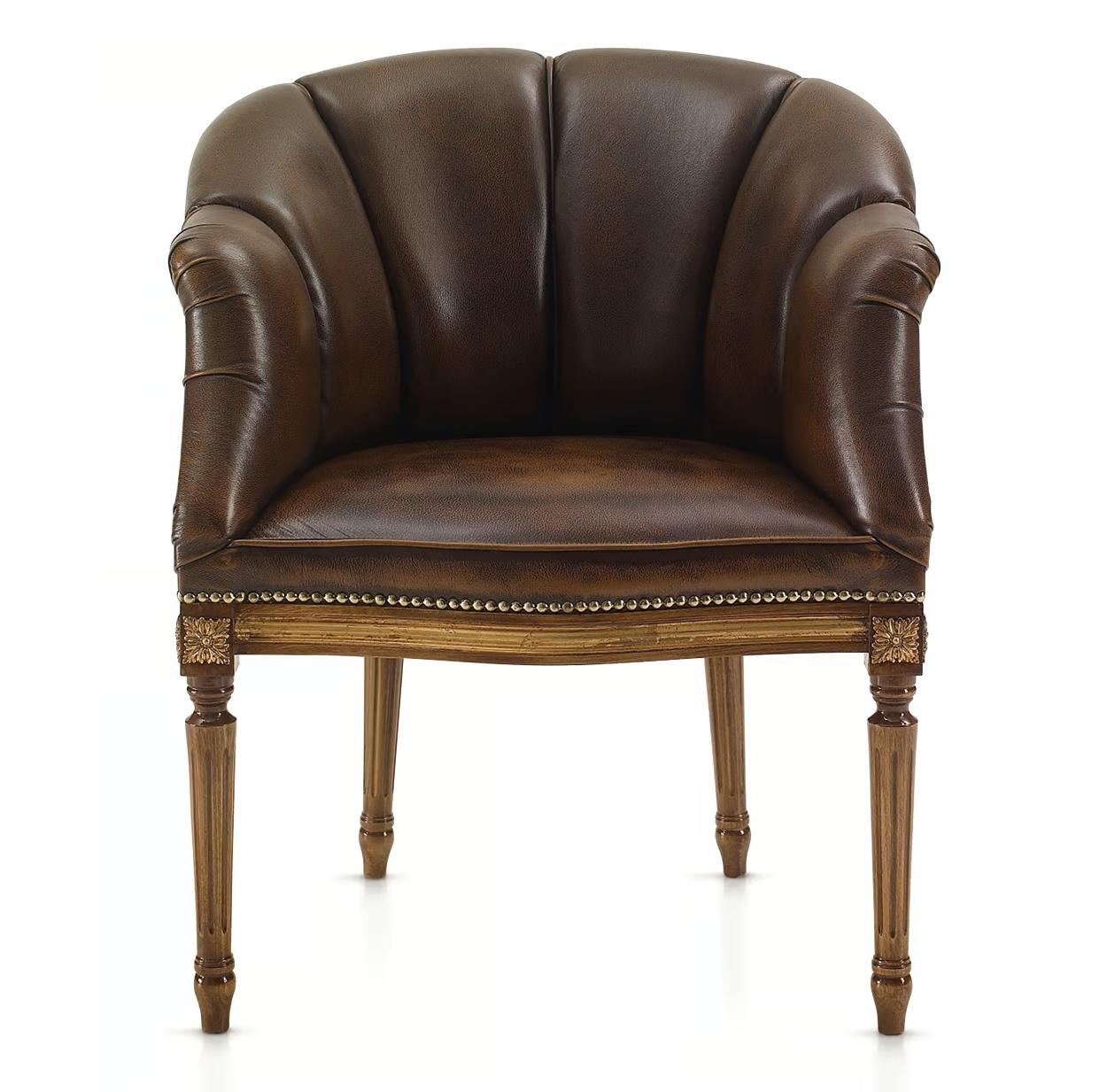 Sedia in Pelle con Braccioli Dolcevita