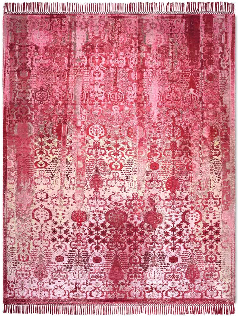 Tappeto Annodato Lusso Bosco Fragola