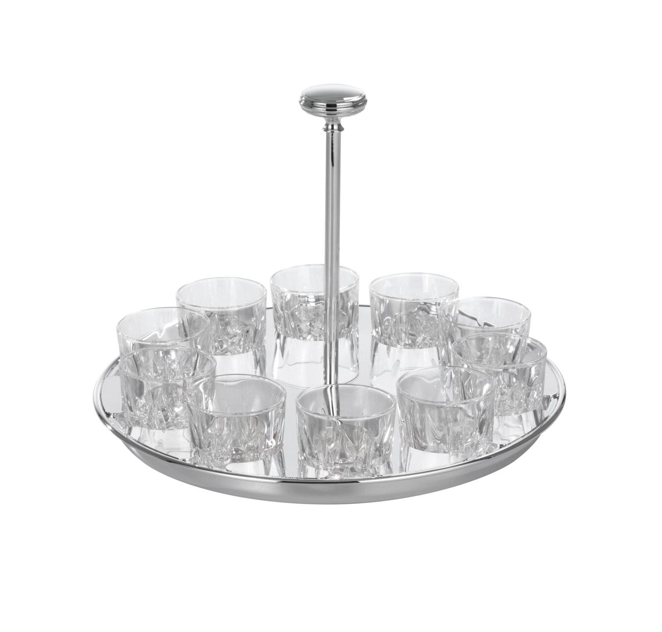 Set da 10 bicchieri con vassoio