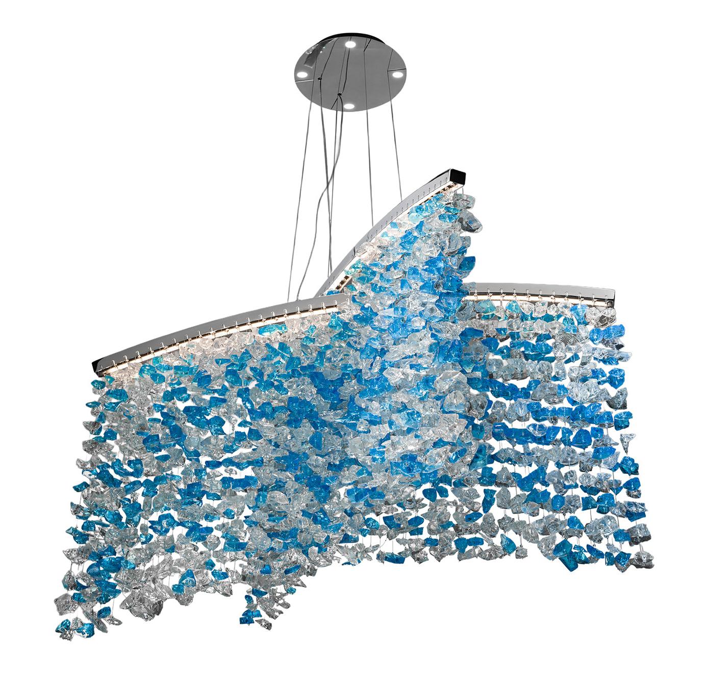 Lampadario in Vetro di Murano Blu