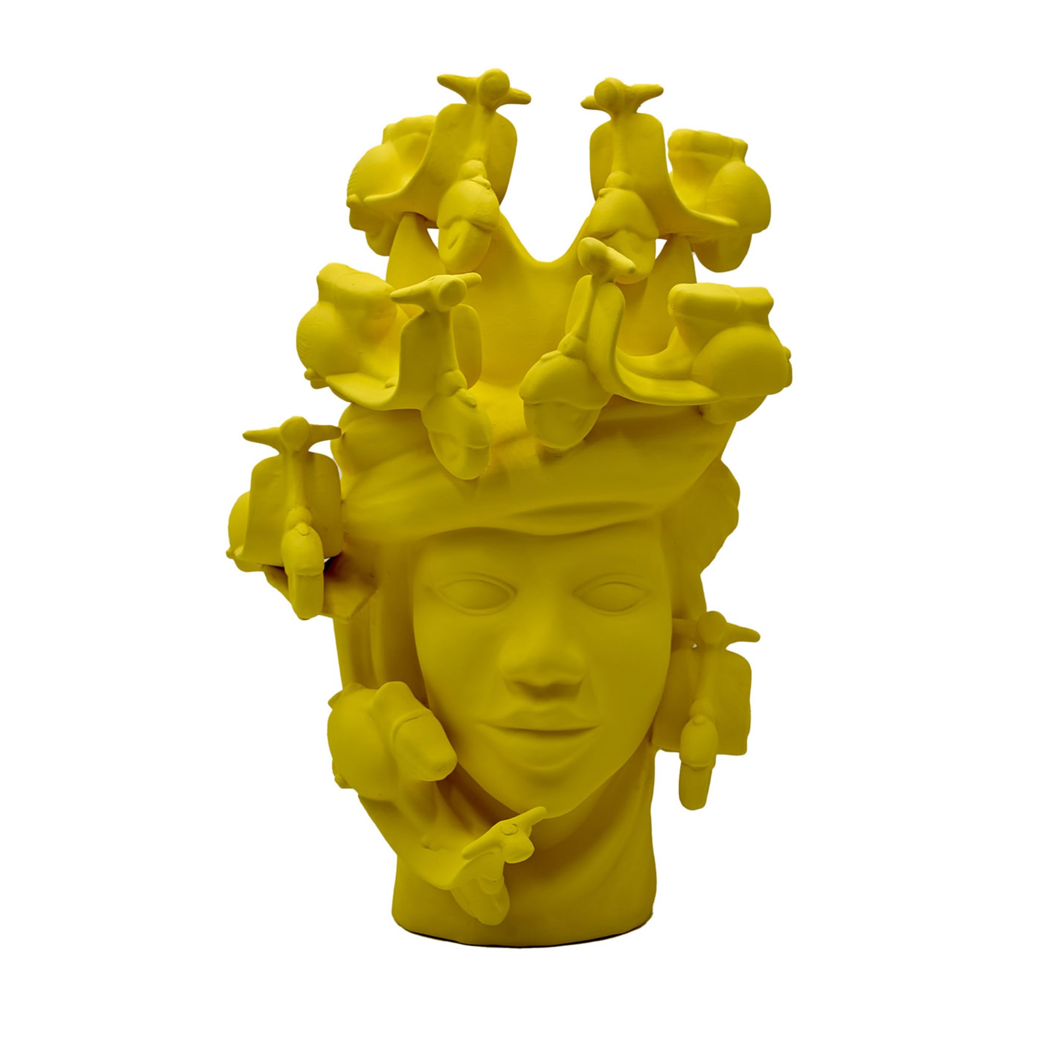 Testa di Moro Gialla Opaco Scultura