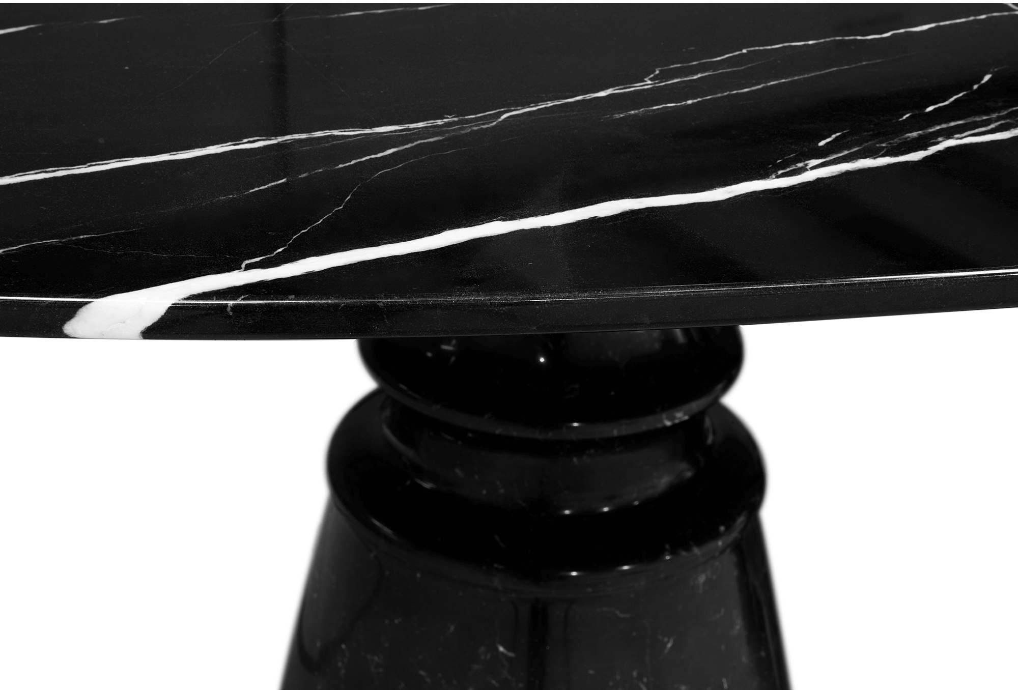 Tavolo Ovale XL in Marmo Nero Marquina Obsidian