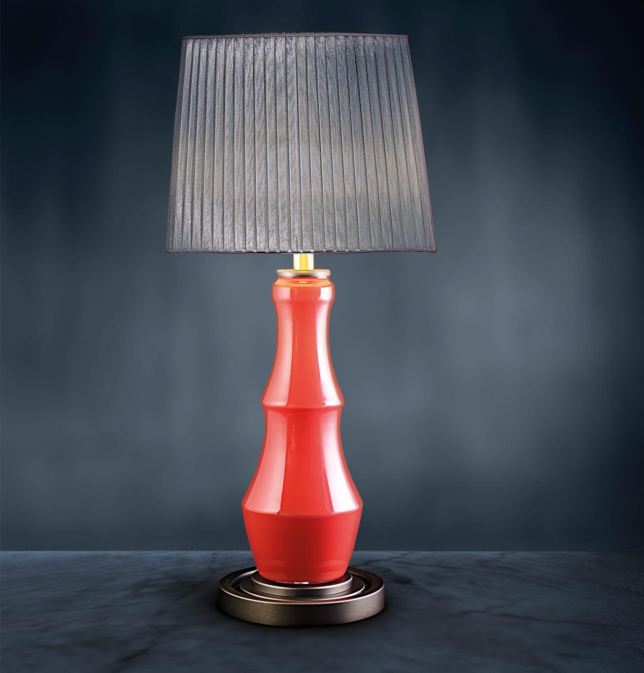 Lampada da Tavolo in Vetro Soffiato Corallo