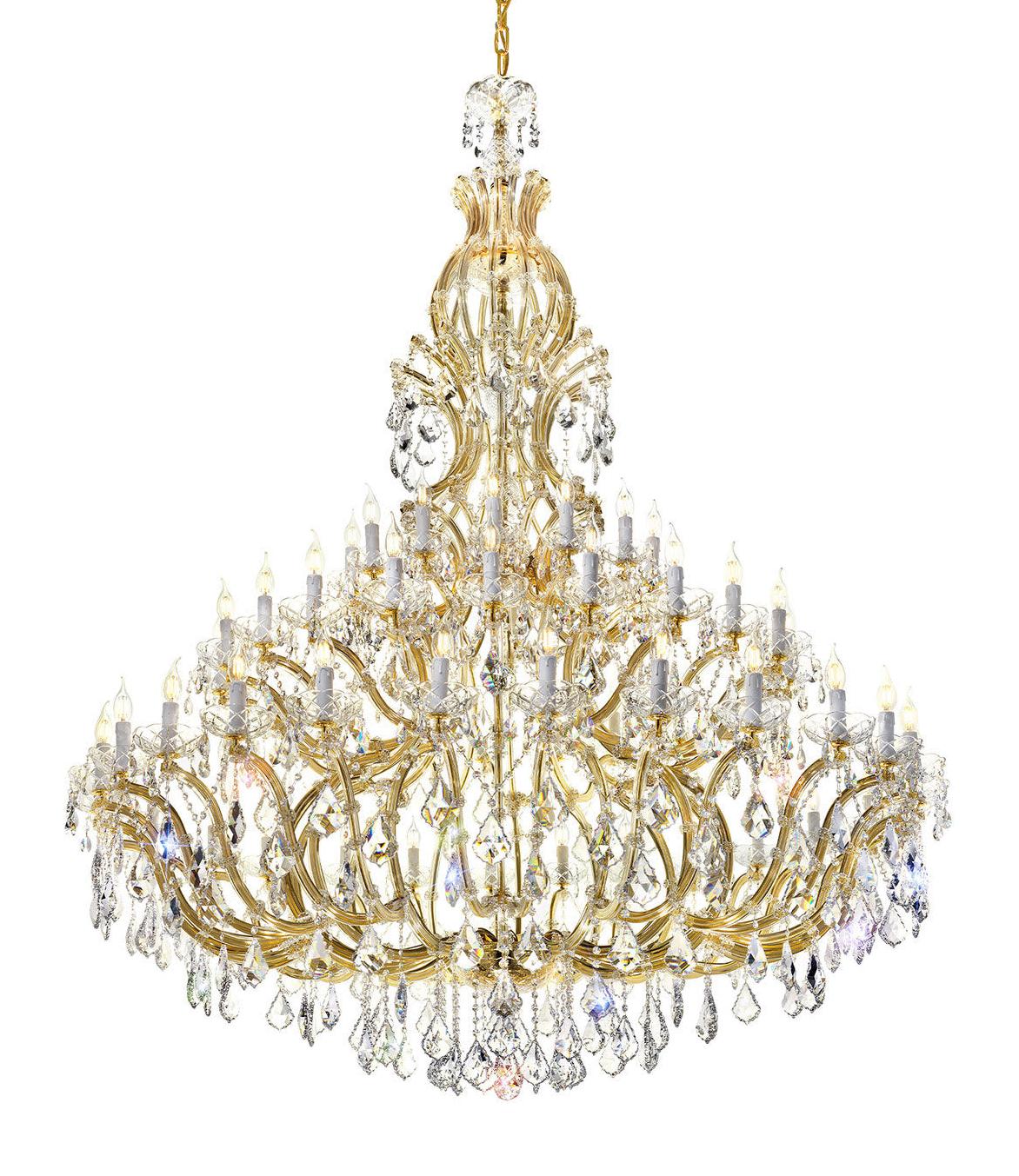 Lampadario Mariateresa in Cristallo con Finitura Oro