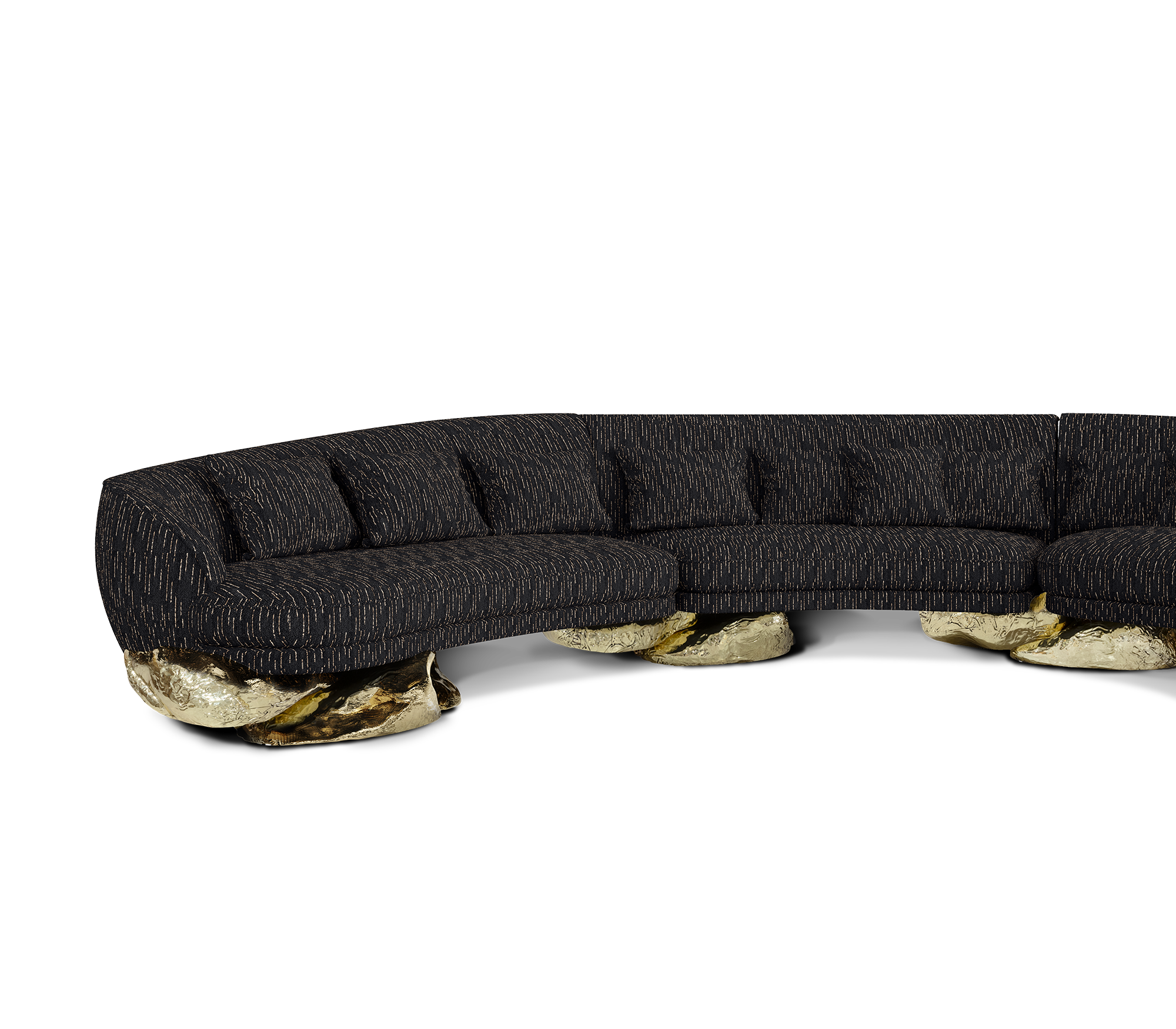 Divano Curvo Nero Angora