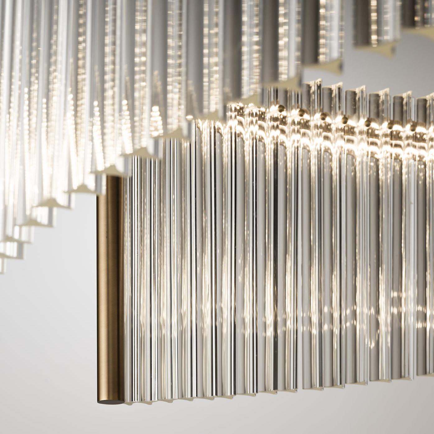 Lampadario in Vetro di Murano Trasparente con Doppia Illuminazione LED