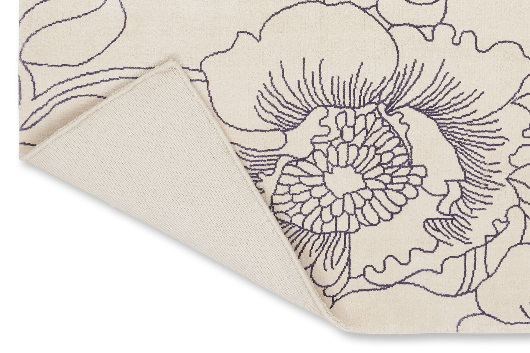 Tappeto Linear Floral Blu