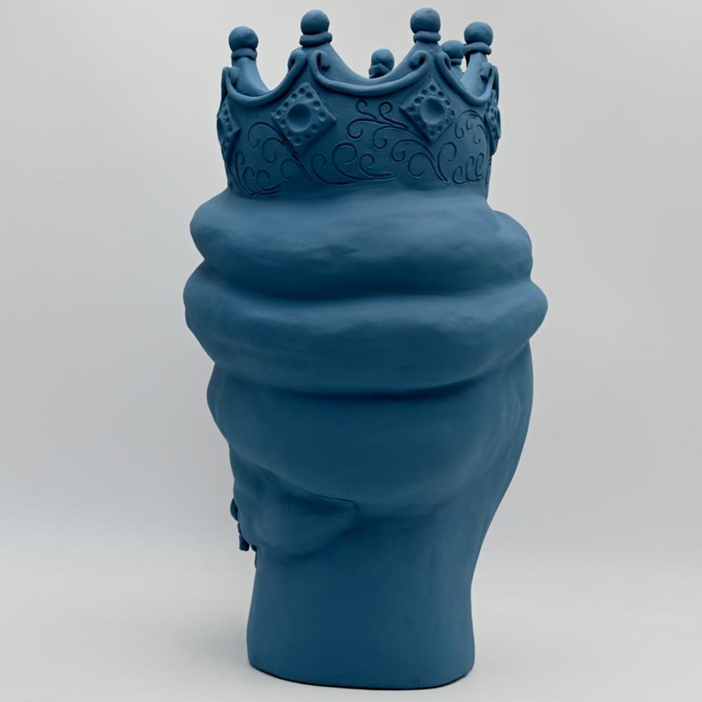Testa di Moro Blu Opaco Scultura
